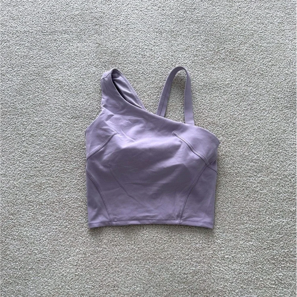 lululemon Everlux Asymmetrical Tennis Tank Top size 0 in Lilac